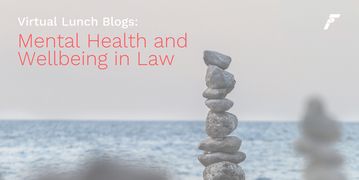 Rocks balance before a faded ocean, the mental health and wellbeing title emerges from the seafoam