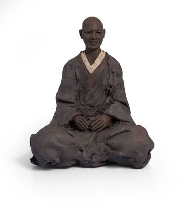 Happy sculpture, sculpture joyeuse, moine bouddhiste