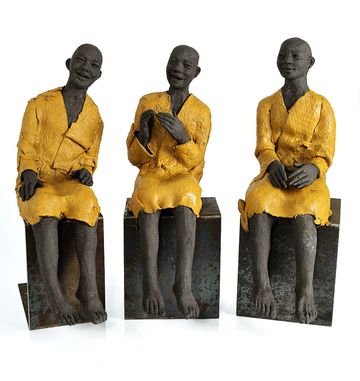 happy sculptures 21x26x21 cm Zen happy bouddha monks 