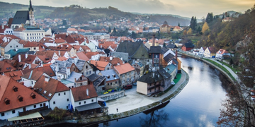 nádherné mesto Krumlov v Českej republike