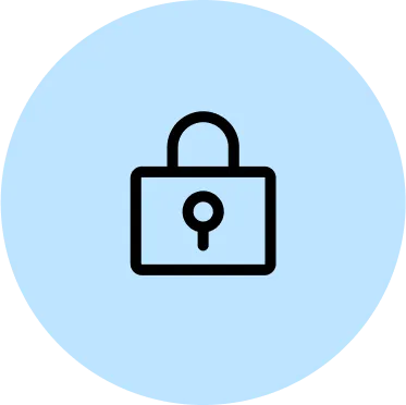 Simple illustration of a padlock on a blue background