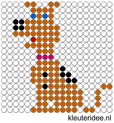 Kralenplank hond, kleuteridee.nl , free printable Beads patterns preschool ..