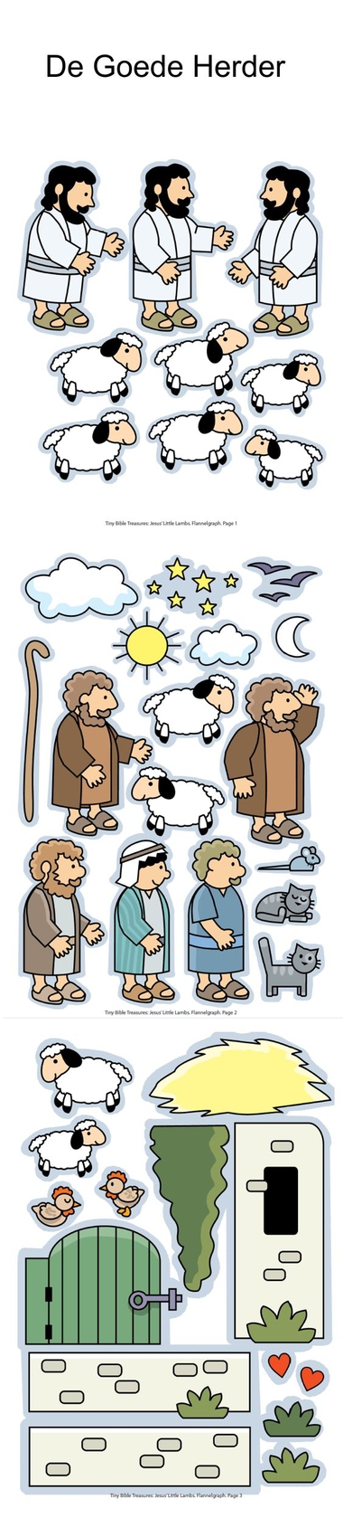 De Goede Herder en het verloren schaap, flanelplaten voor kleuters, kleuteridee.nl , The Good Shepherd, Flannel Bible Sheets, free printable 1