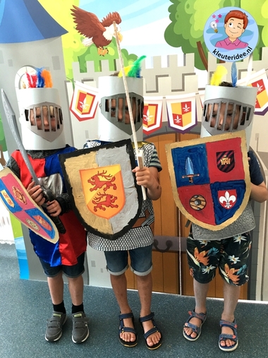 schild voor ridder knutselen, thema ridders, kleuteridee, shield craft knights theme kindergarten 8