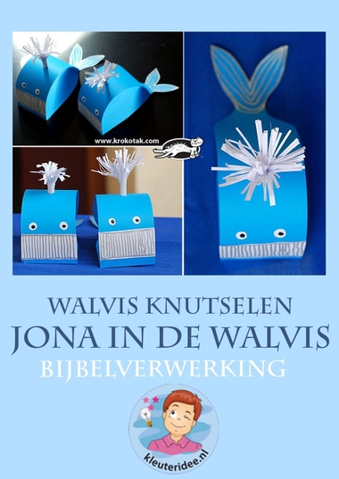 Jona in de walvis, walvis knutselen verwerking, kleuteridee.nl, free printable