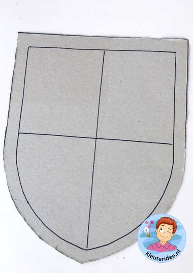 schild voor ridder knutselen, thema ridders, kleuteridee, shield craft knights theme kindergarten 1