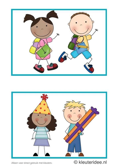 Dagritmekaarten voor kleuters 1, kleuteridee.nl , naar huis en verjaardag, daily schedule cards for preschool 1, free printable