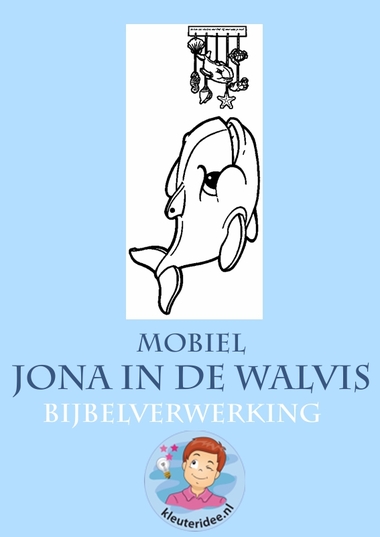 Jona in de walvis, mobiel, knutselen verwerking, kleuteridee.nl, free printable