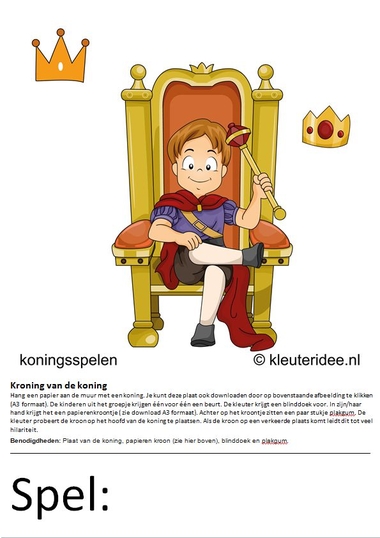 Kaarten voor koningsspelen no.1 , kleuteridee.nl