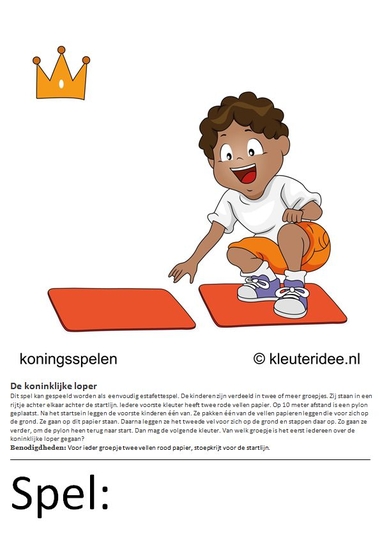 Kaarten voor koningsspelen no.4 , kleuteridee.nl