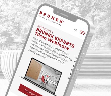 Smartphone mit BRUNEX Webseite