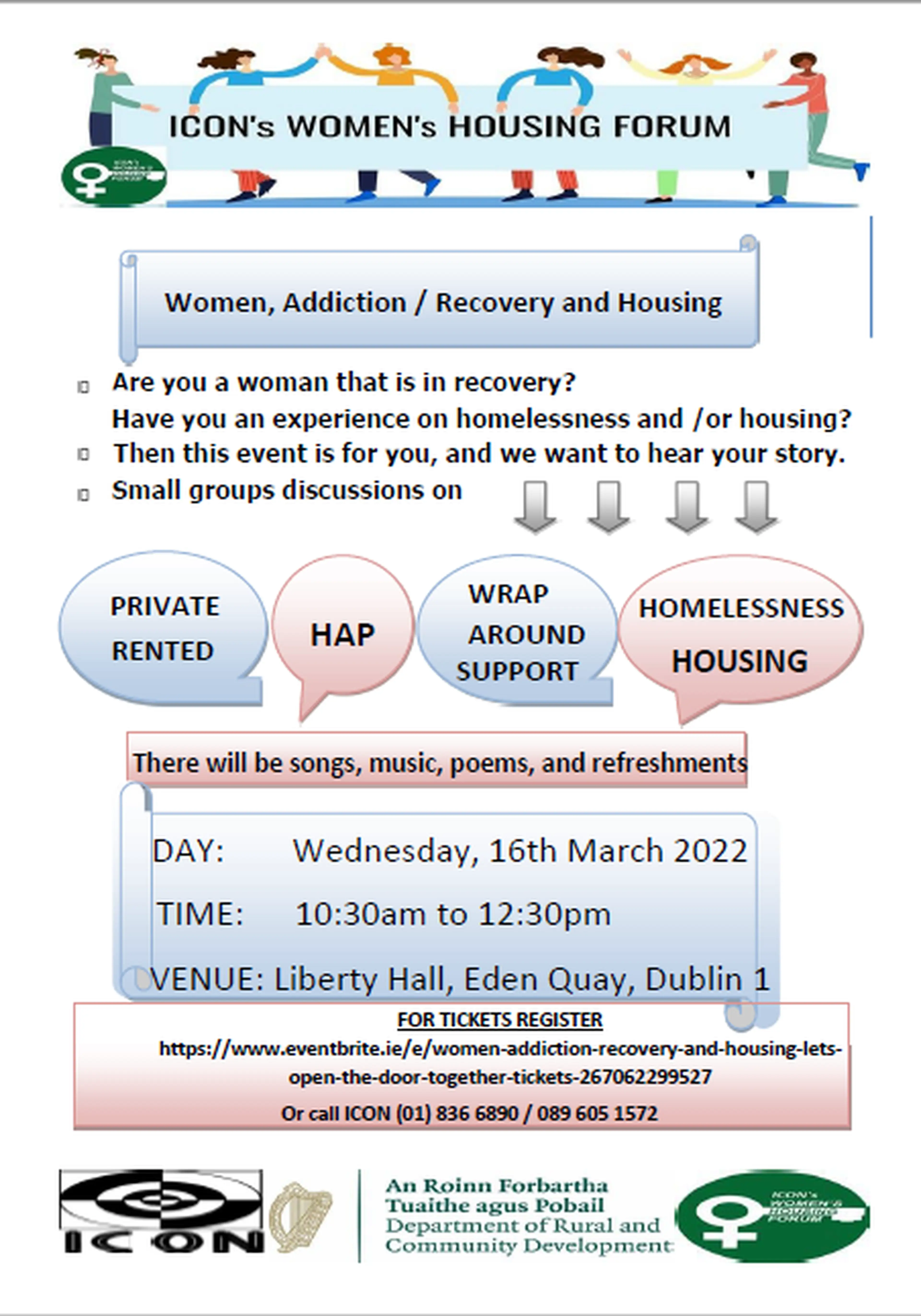 ICON CDP 2022 Women's Housing Forum 16 March Event Image