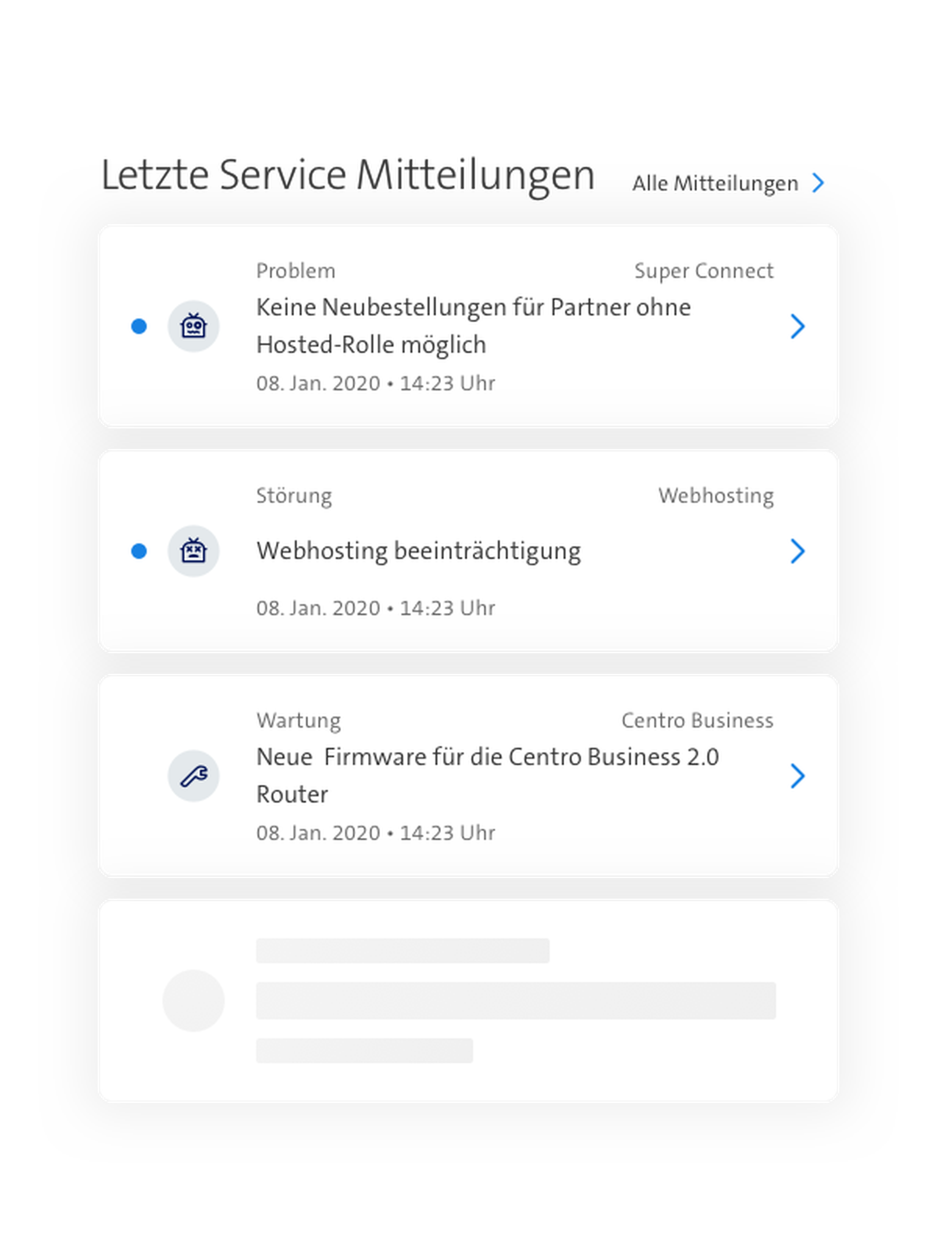 My Swisscom Business Service Messages