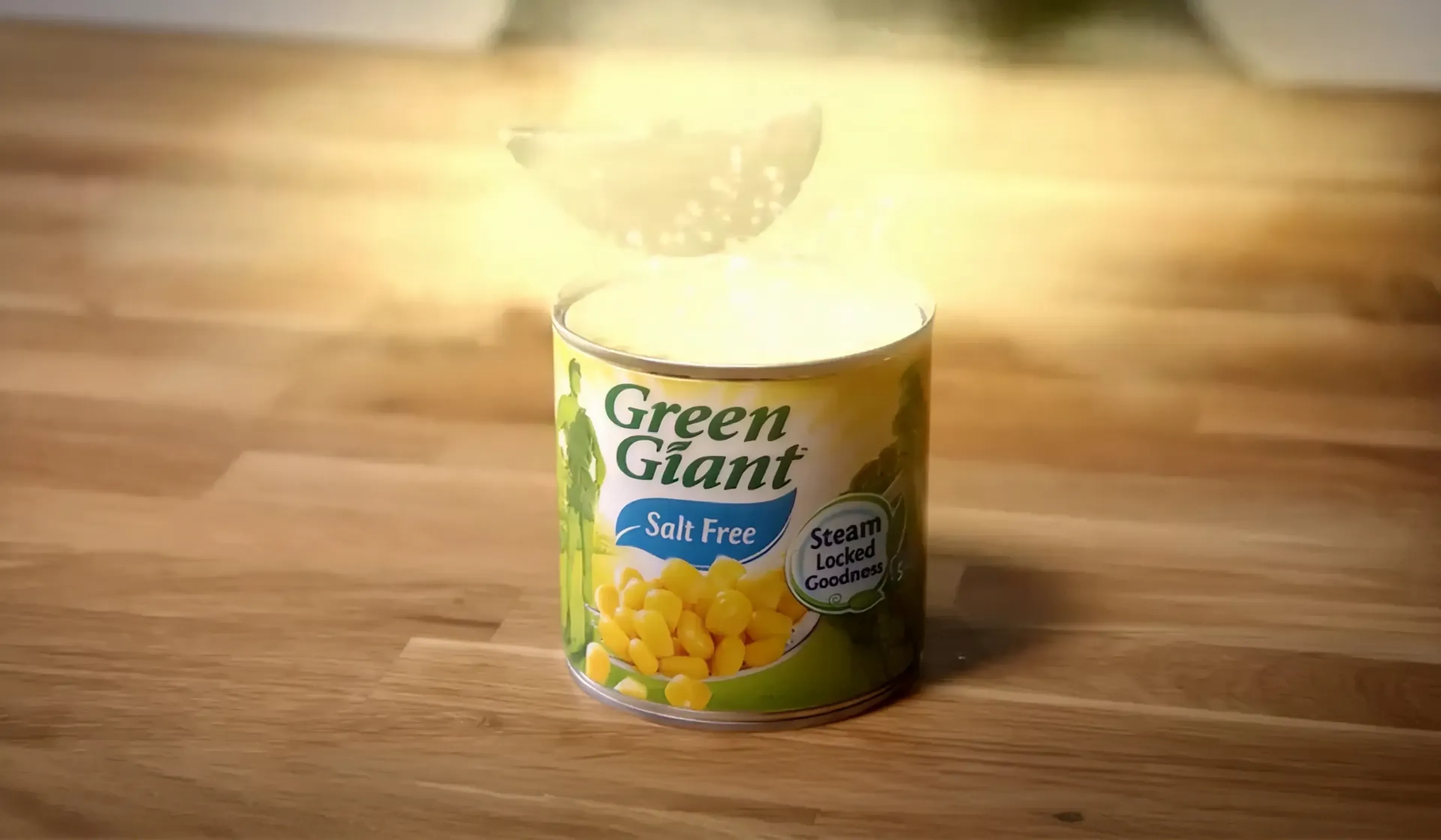 Green Giant sweetcorn tin, a brand whose simple three-note sonic logo is easy to sing back from memory