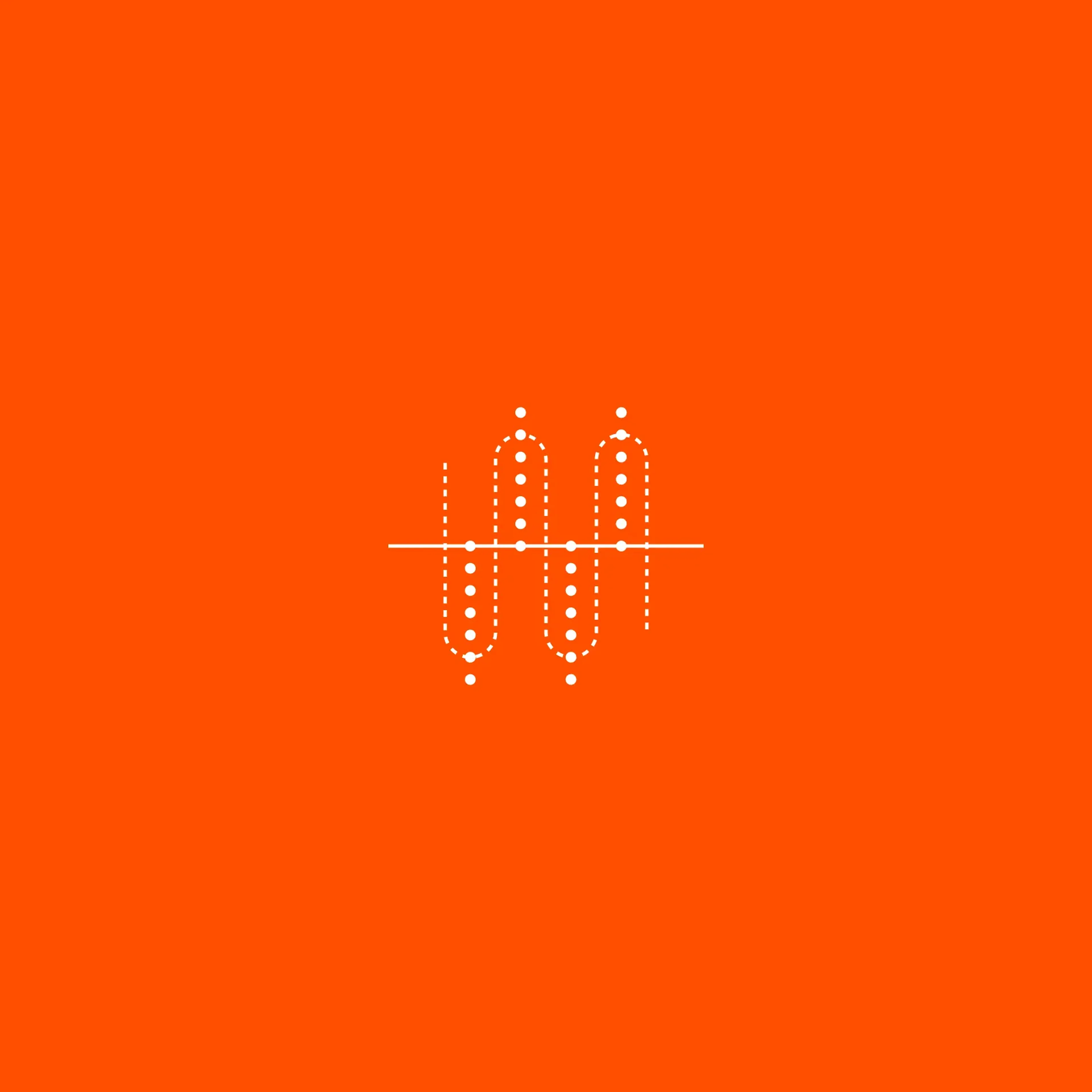 Line icon of a waveform traced in dots, representing audio data points