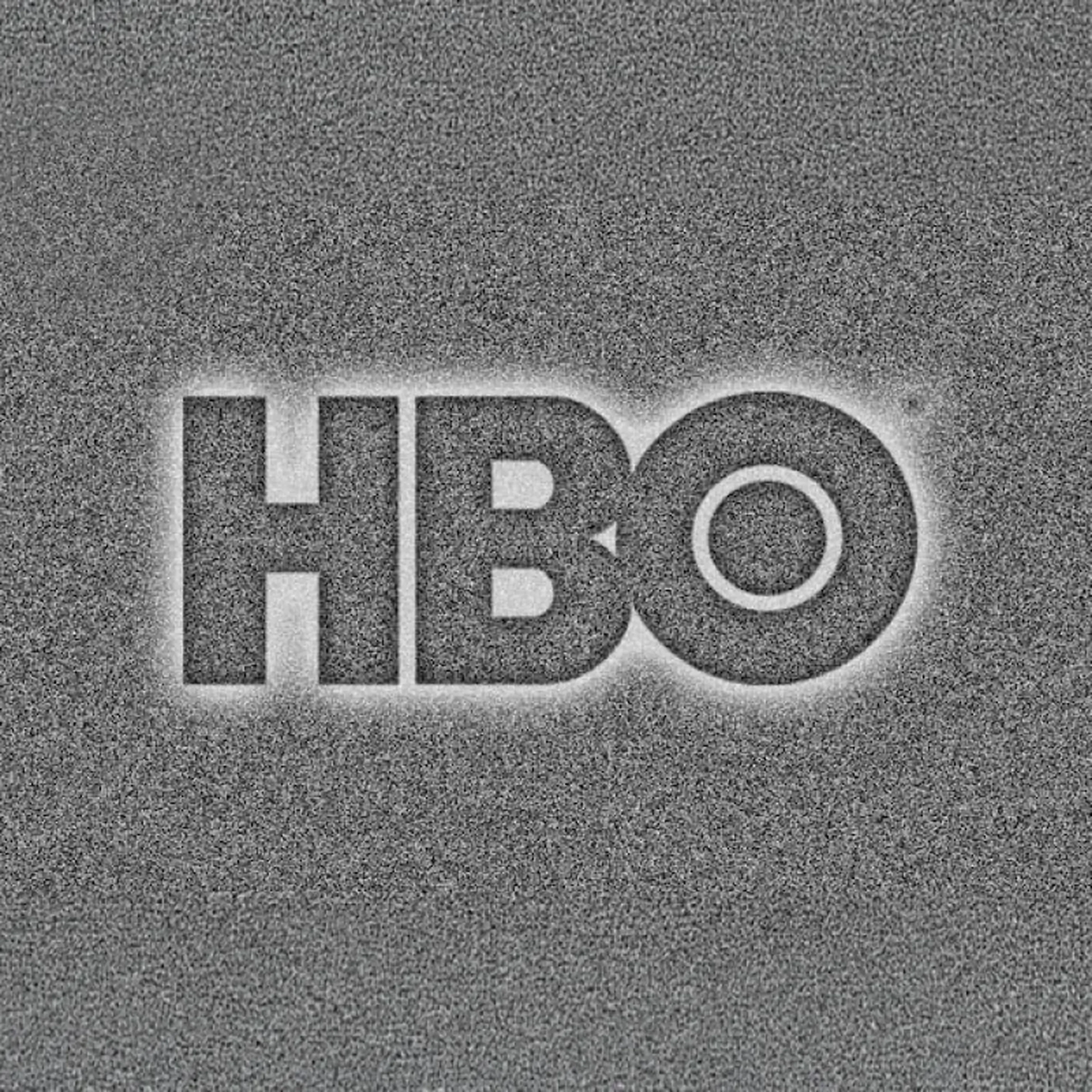 HBO logo emerging from television static, traditionally paired with the HBO one sustained pitch sonic logo that most people can recall