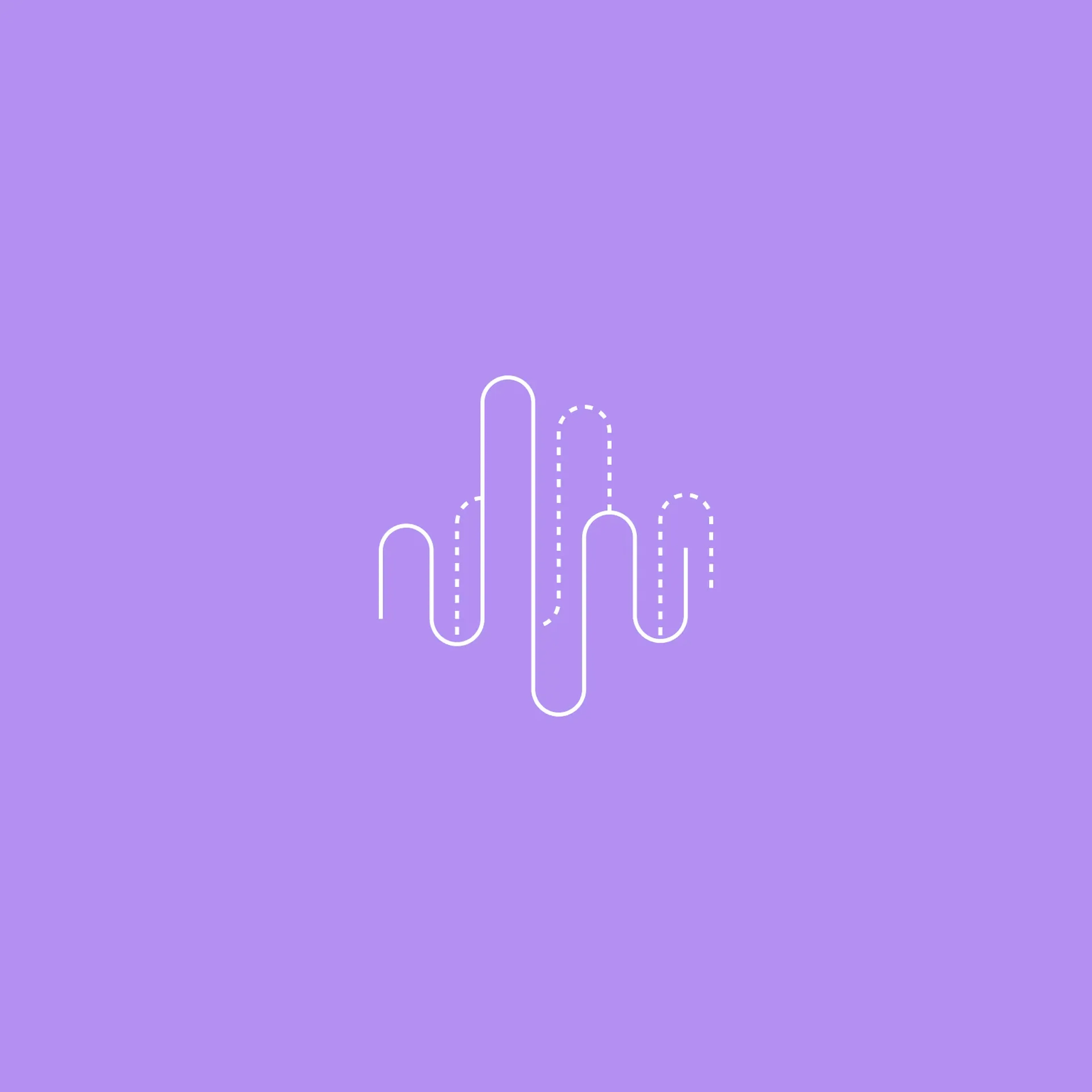 Line icon of rounded waveform columns, representing voice, audio and sound