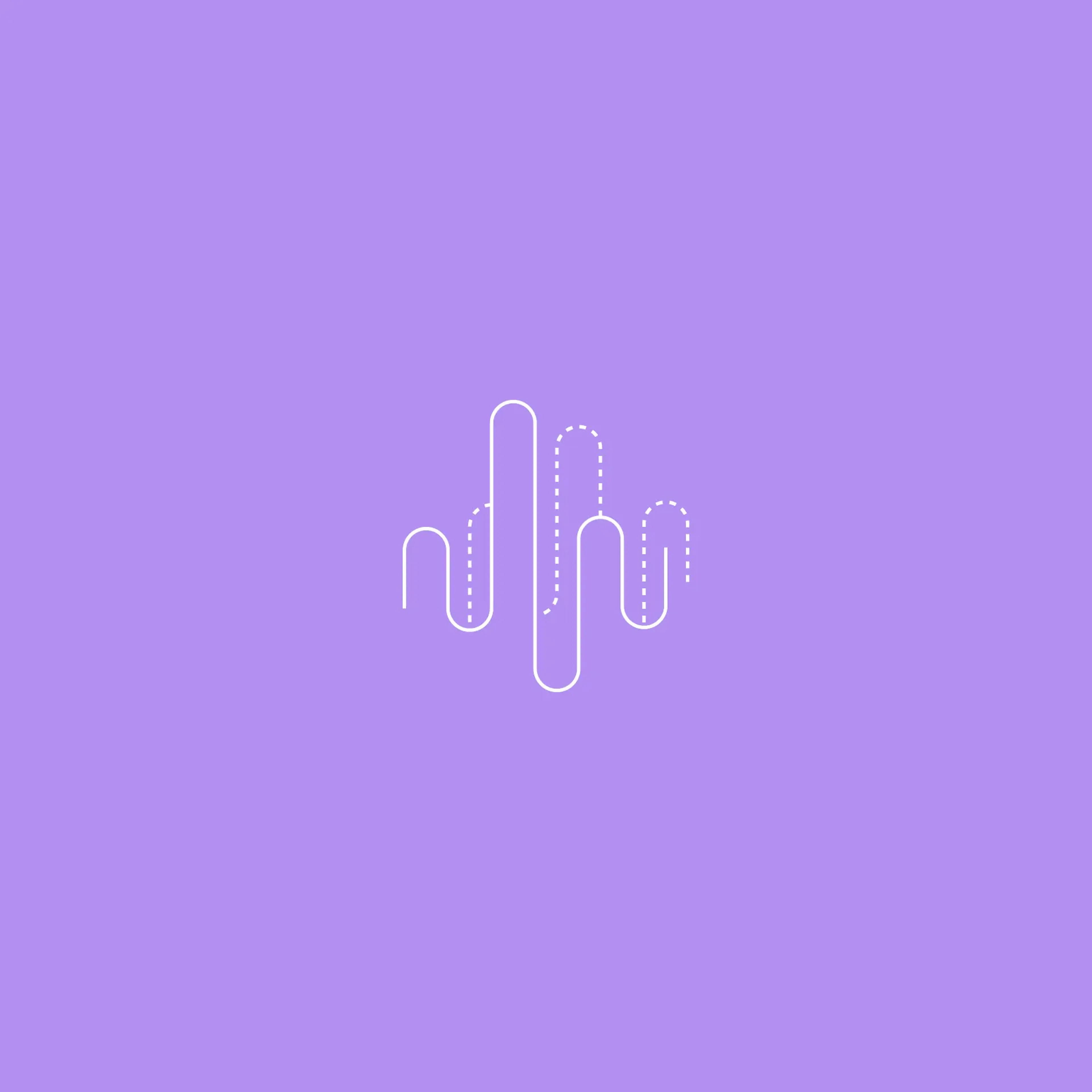 Line icon of rounded waveform columns, representing voice, audio and sound