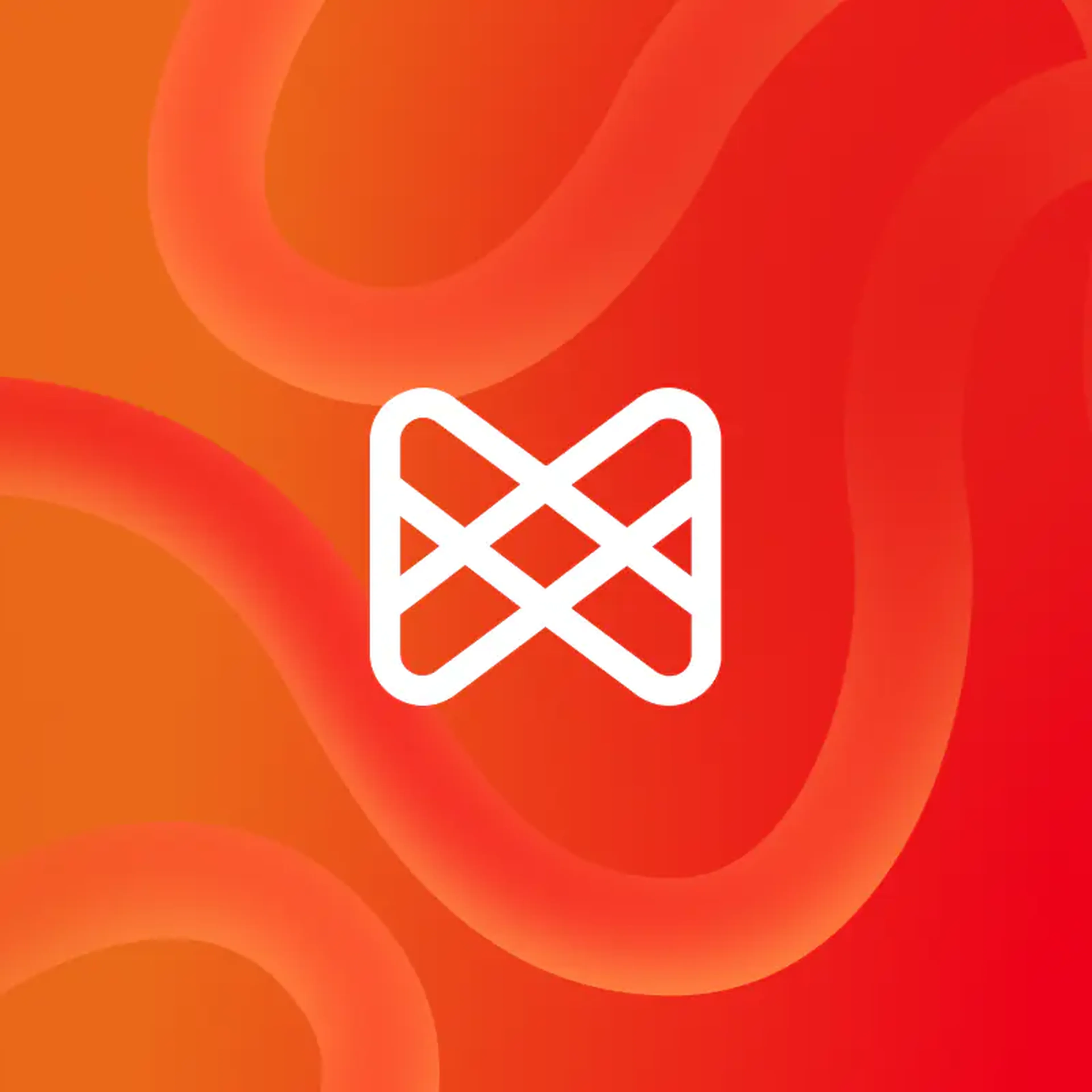 Musixmatch brand mark on a vibrant orange gradient square with soft wave shapes, hero of the Musixmatch case study