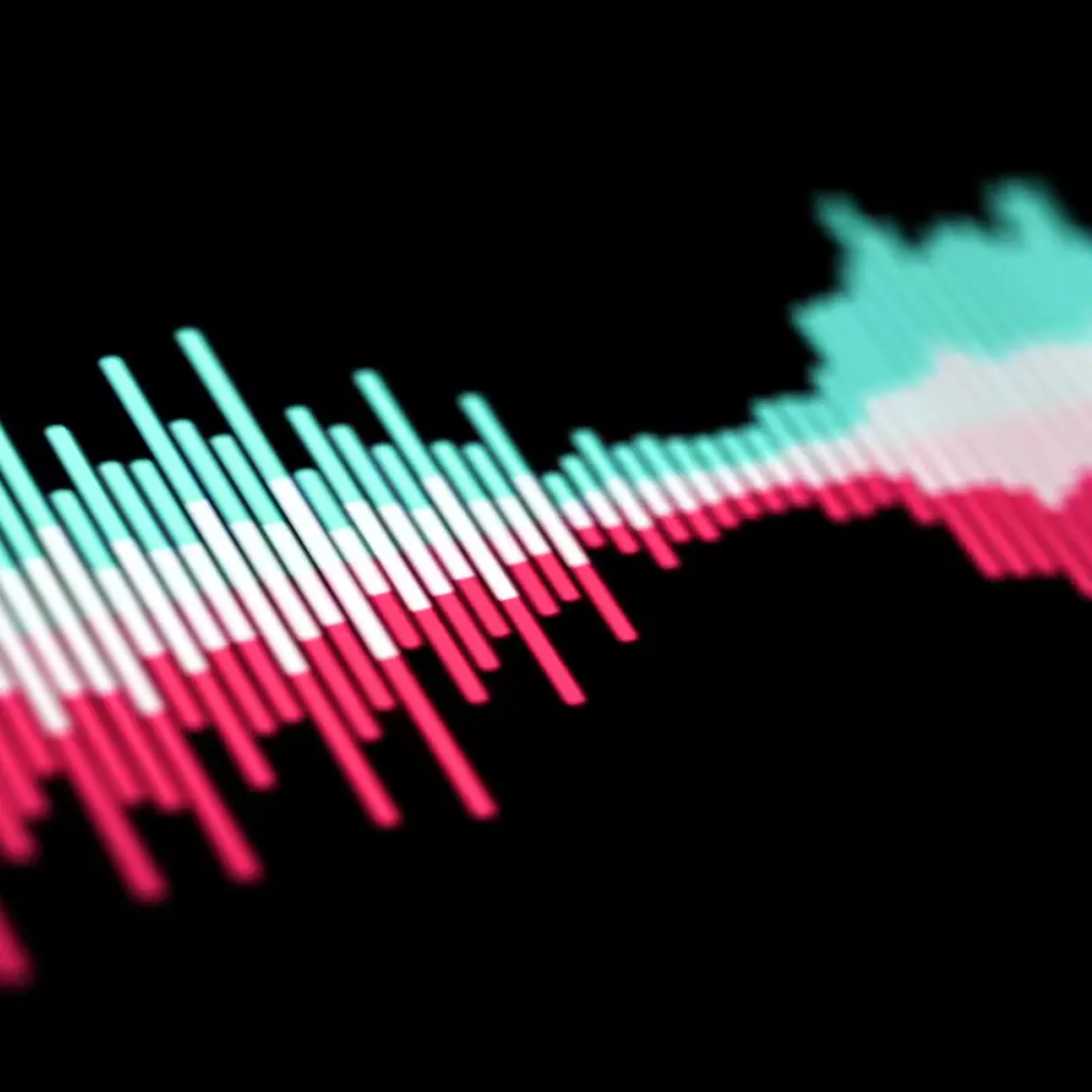 Audio waveform in TikTok's teal and pink colours representing the platform's sonic identity