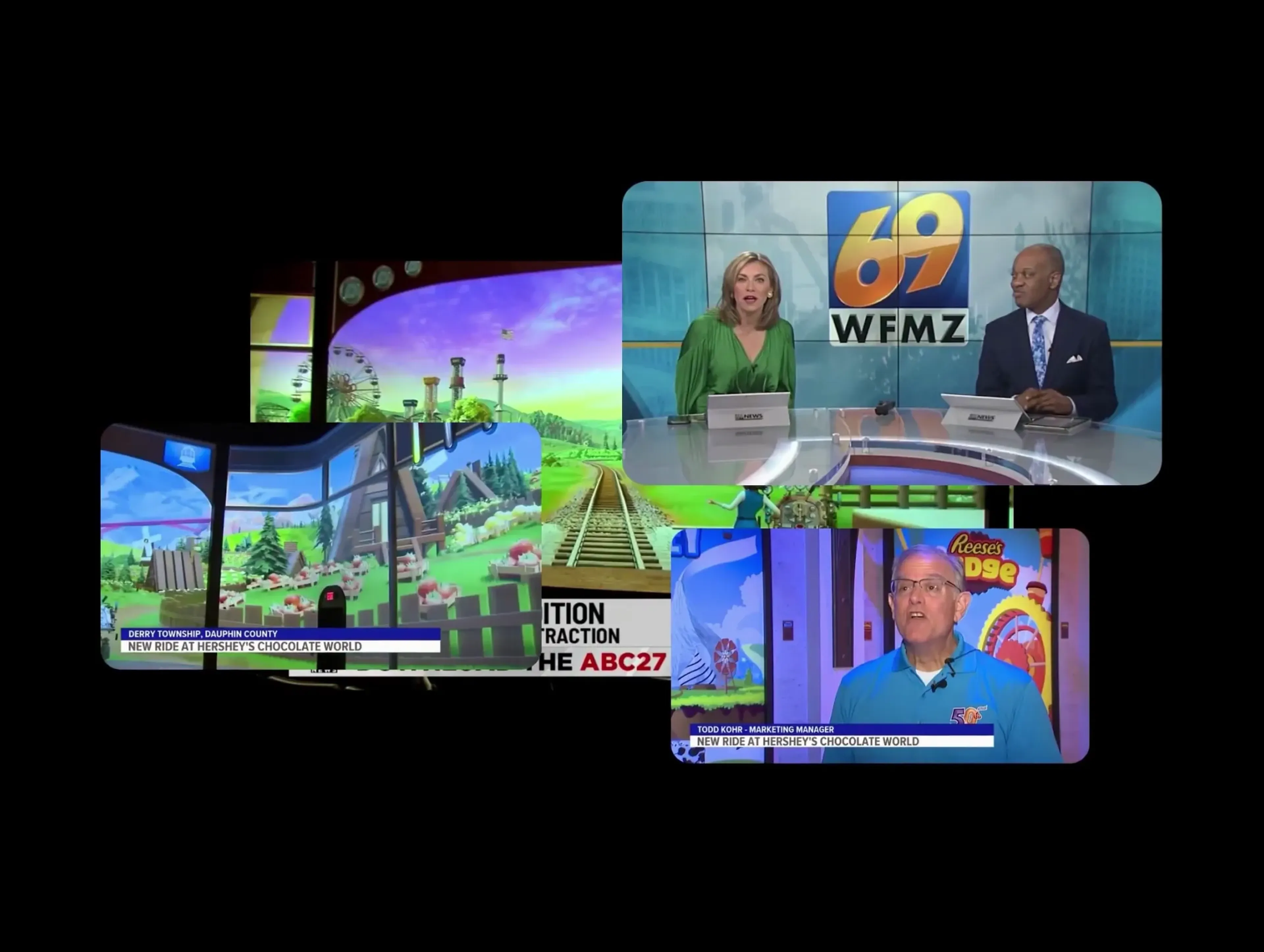 US news coverage of the Great Candy Expedition attraction opening at Hershey's Chocolate World, in the results section