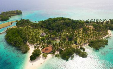 An aerial view of a resort on Samal Island
