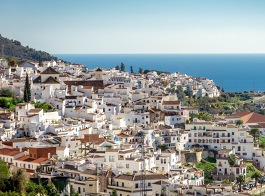 Frigiliana, a white Andalusia Village with view of the Costa del Sol Spain