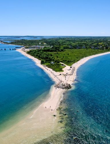 The white beaches at Orient Point in Long Island, New York