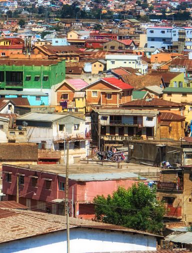 Colourful houses in Soweto in Johannesburg, South Africa