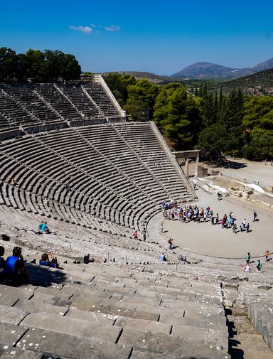 The Theatre of Epidaurus, an example of perfect proportions and accoustics