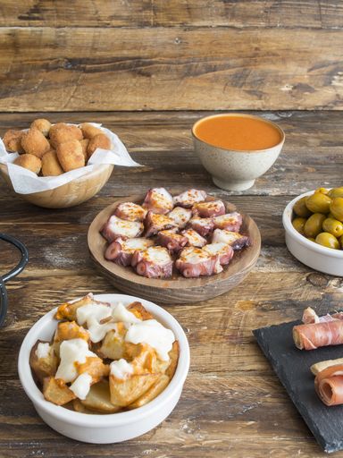 A selection of traditional Spanish food
