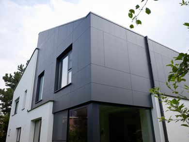 Ornimat EST11 Carbon, Fassadenplatte, Löwen, Villa, Renovierung