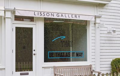 Lawrence Weiner's work displayed in the Lisson Gallery window