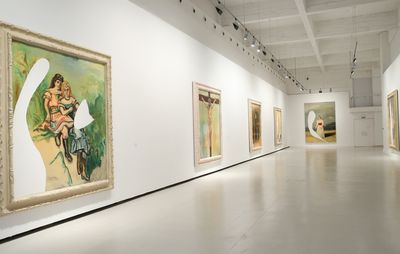 installation view of a recent Julian Schnabel painting exhibition