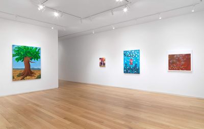 installation view of a group show at Alexander Berggruen Gallery in New York