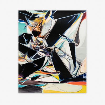 colourful abstract screenprint by Jia Aili