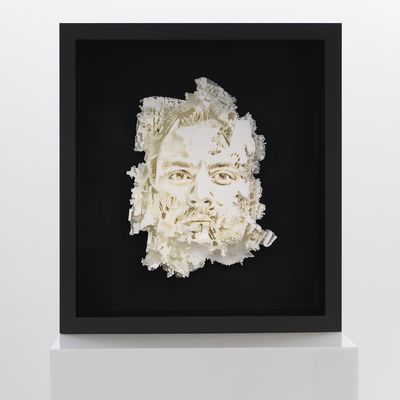 3D printed relief of face, Vista Series #2 by Vhils