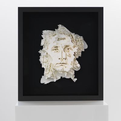 3D printed relief of face, Vista Series #3 by Vhils