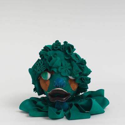 Soft sculpture of leather and cloth, Moss by Tau Lewis