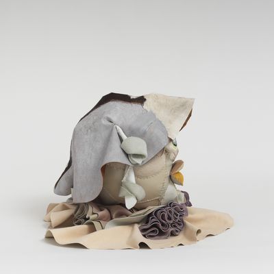 Soft sculpture of leather and cloth, Stratus by Tau Lewis