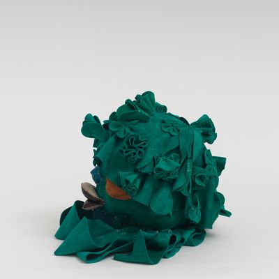 Soft sculpture of leather and cloth, Moss by Tau Lewis