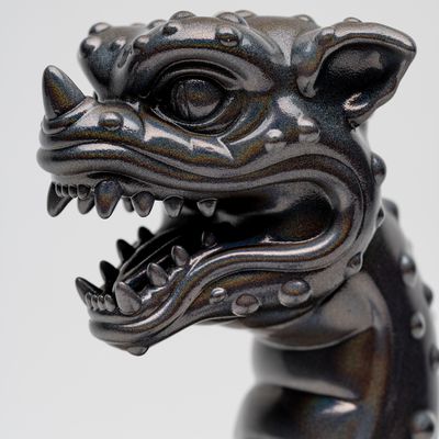 detail of a sculpture of a dragon