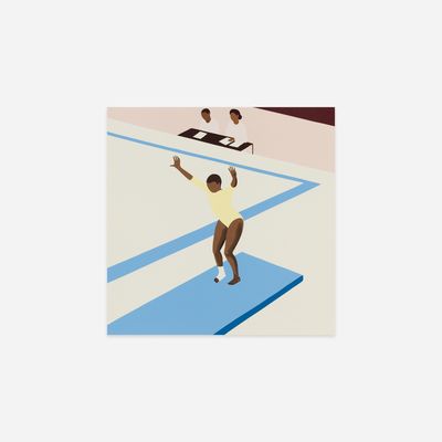 Square painting of a gymnast