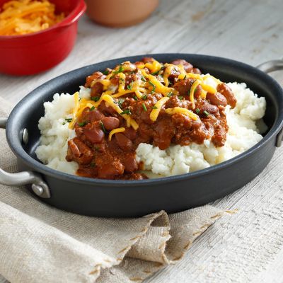 Mashed Potatoes with Chili and Cheese