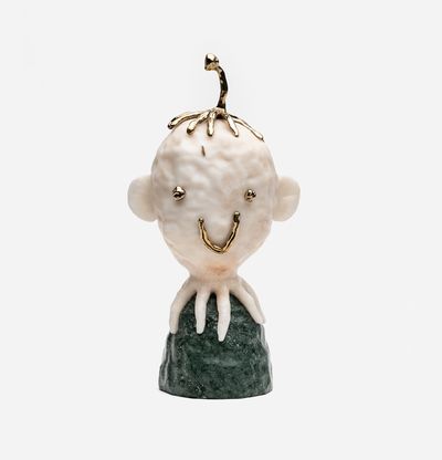 two-tone marble octopus sculpture