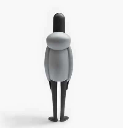 a figure in black and grey colour titled Standing with LUV by LY - back side view