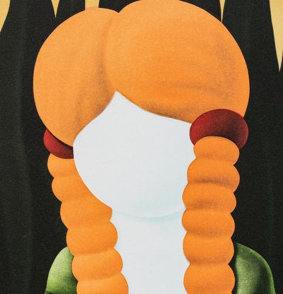 Figure with orange pigtails.