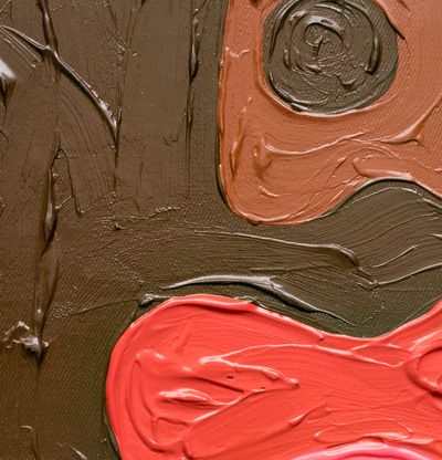 detail of a brown impasto painting