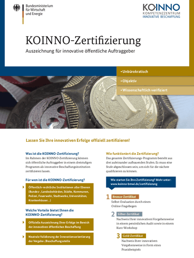 KOINNO-Zertifizierung für innovative öffentliche Auftraggeber