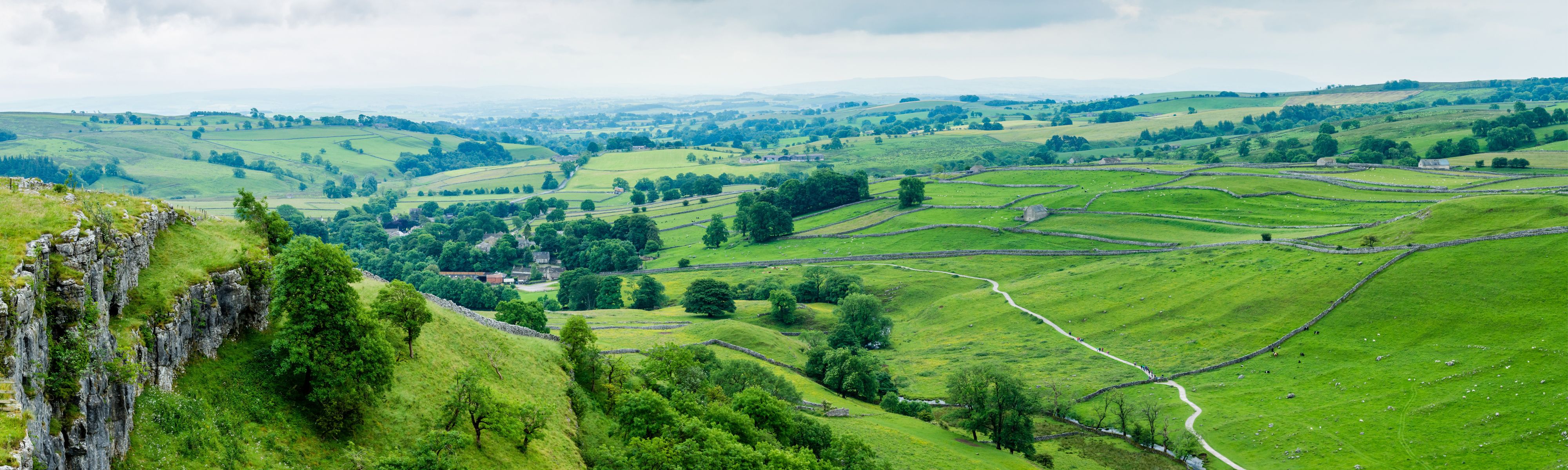 lush green valleys of yorkshire in the united kingdom